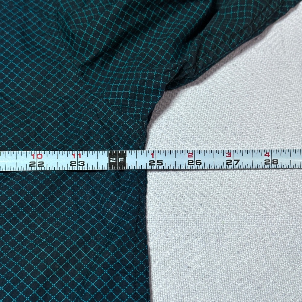 Cinch Button Up Shirt Mens Large Western Geometric Diamond Print Teal Black - Picture 7 of 11